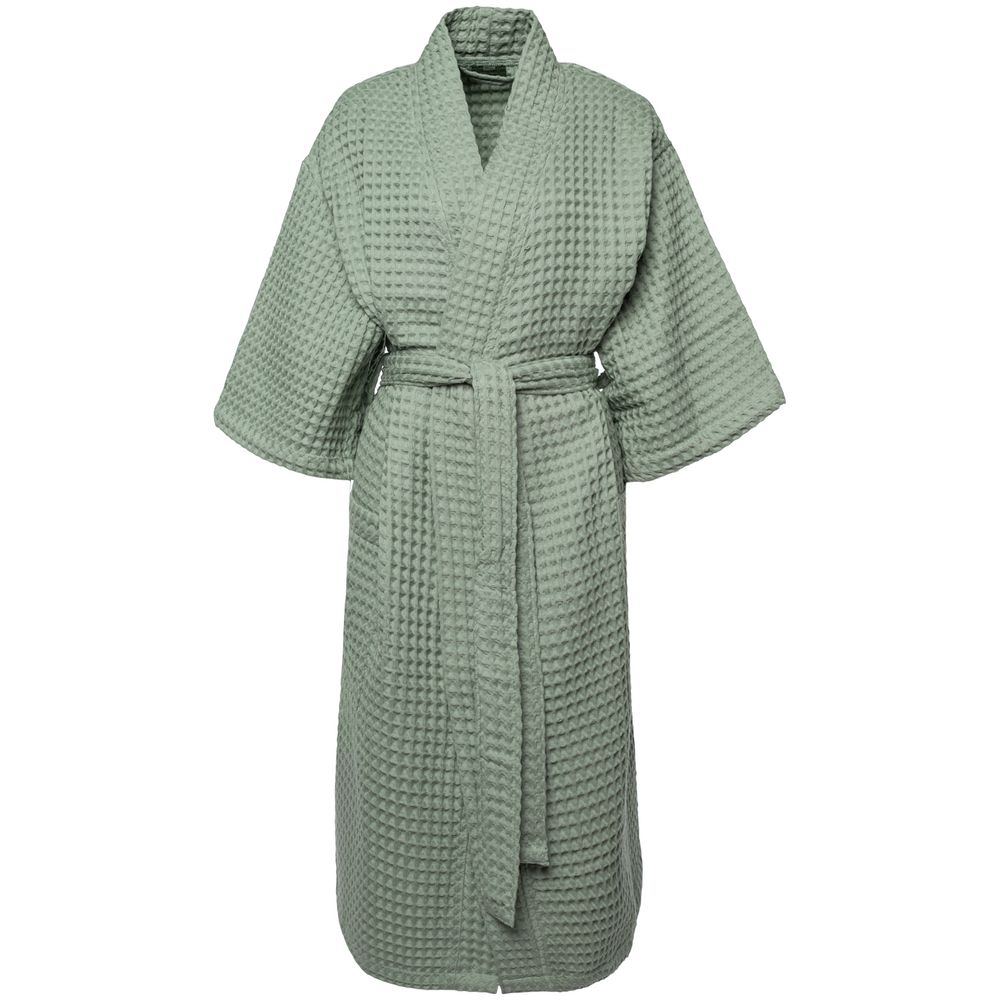 Халат вафельный женский Boho Kimono, зеленая мята, размер M (44-46)